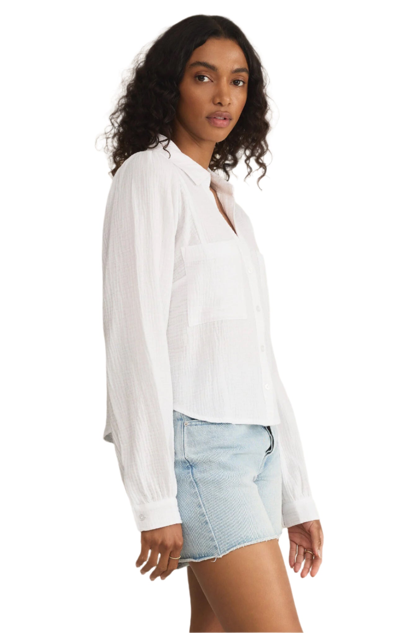 Campo Button Up Gauze Top