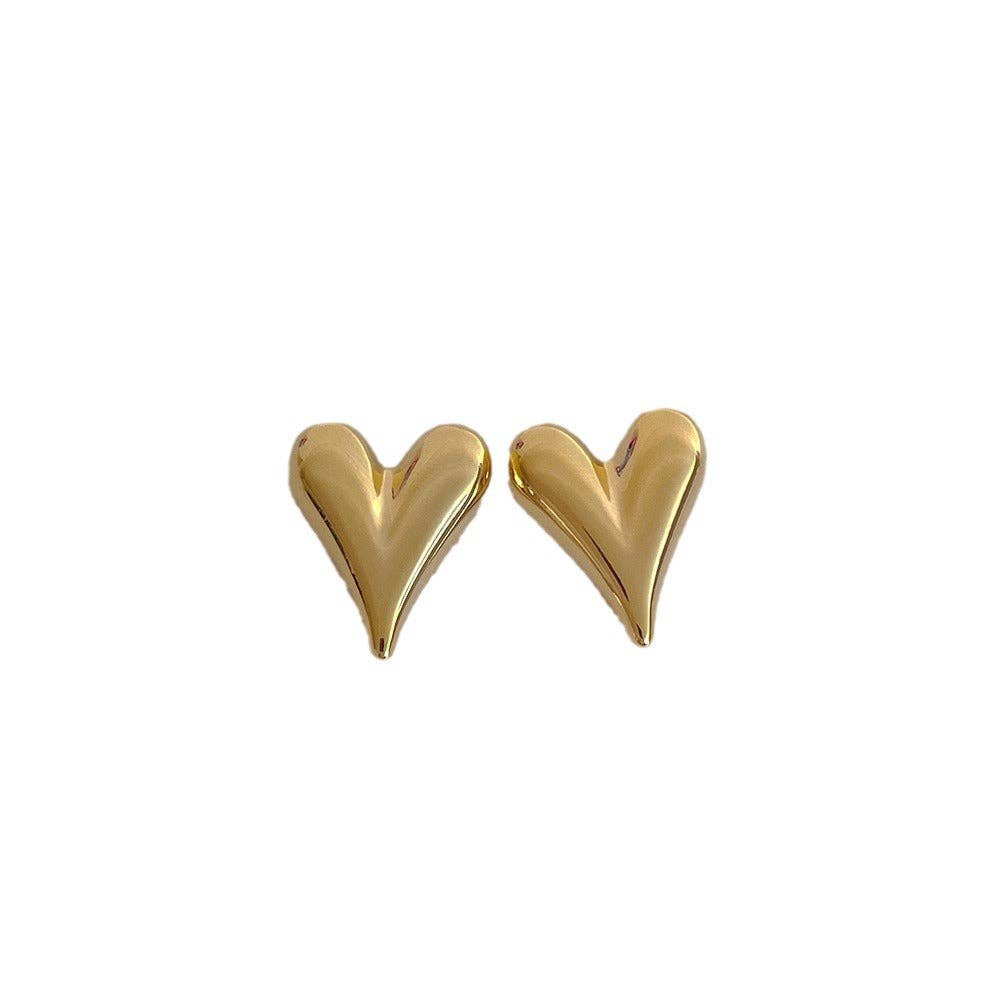 Love Heart Metal Elegant Stud Earrings DPJE1837