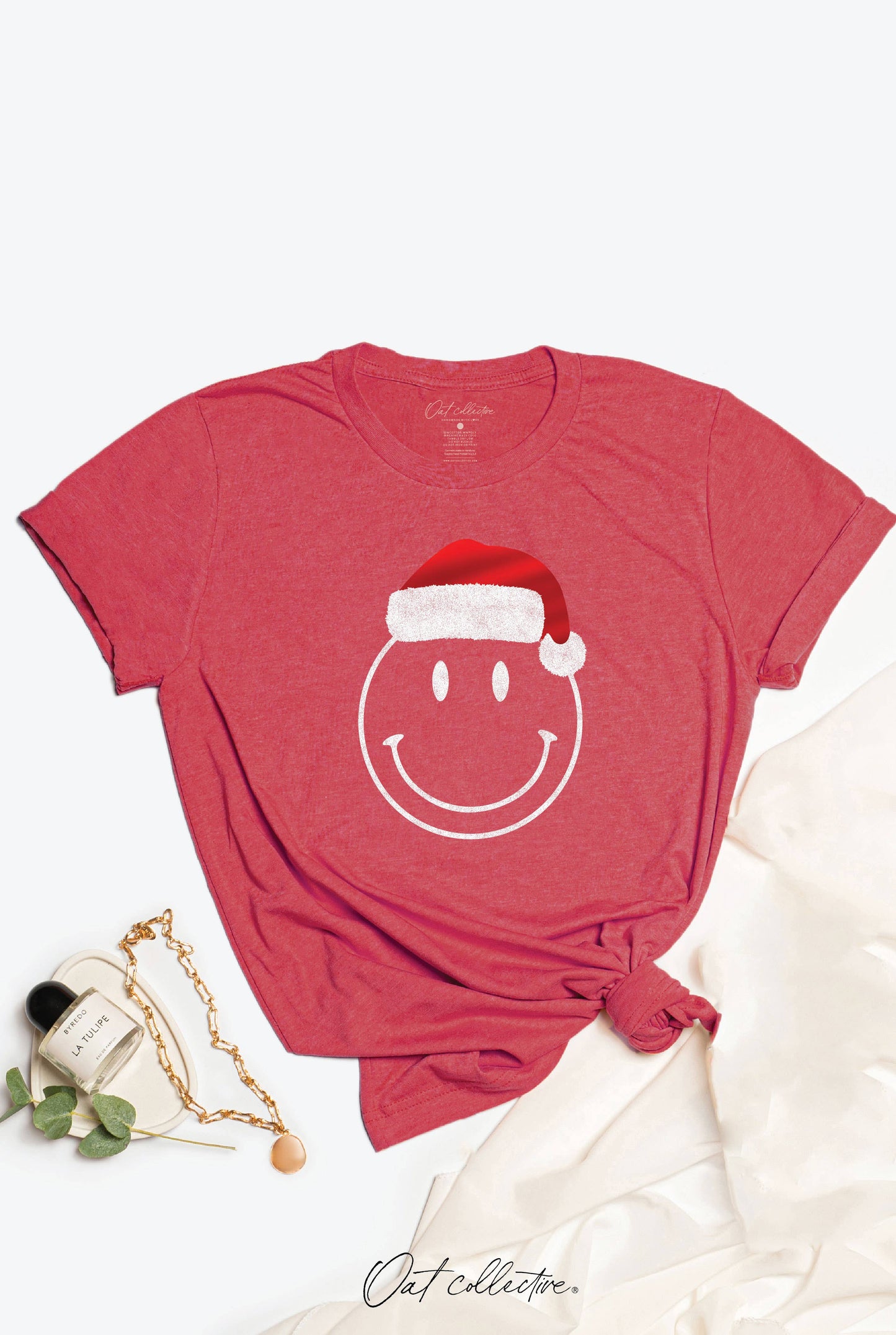 SMILEY FACE SANTA FOIL Graphic T-shirt