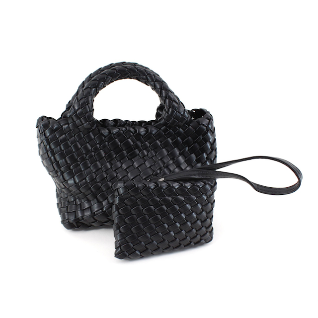 Small Woven Tote in Black