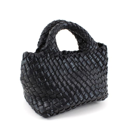 Small Woven Tote in Black