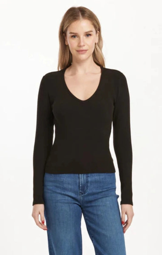 Marlowe V-Neck Top / Black