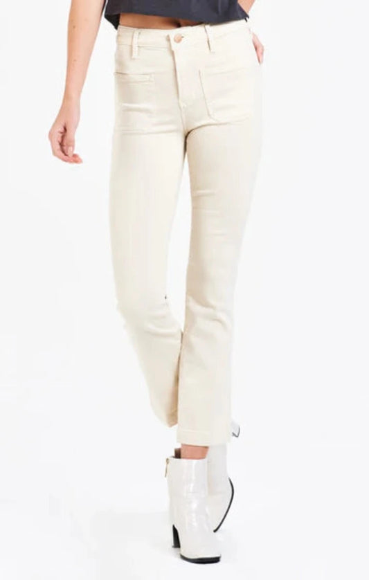 Jeanne Super High Cropped Flare Jeans / Vanilla