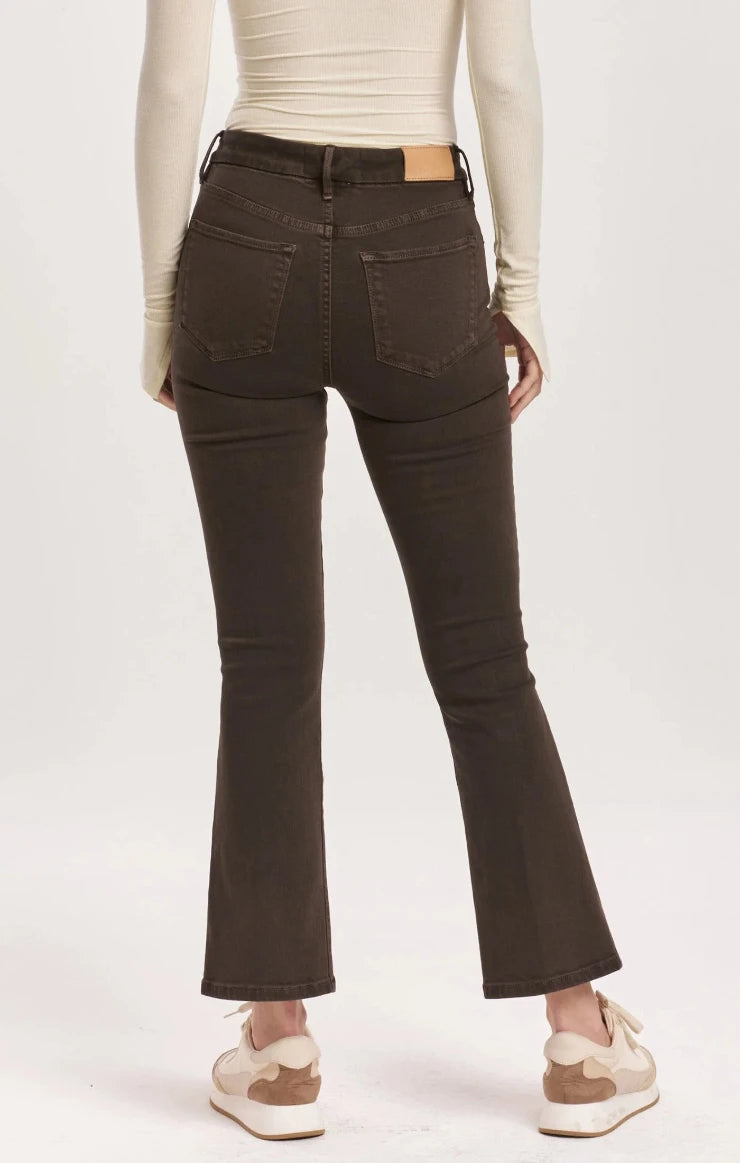 Jeanne Super High Rise Cropped Flare Jeans / Ground Coffee