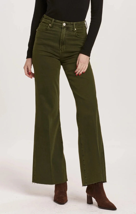 Fiona High Rise Wide Leg Jeans / Pine