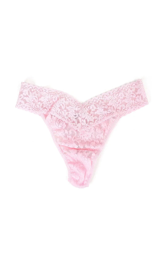 Signature Lace Original Rise Thong / Bliss Pink