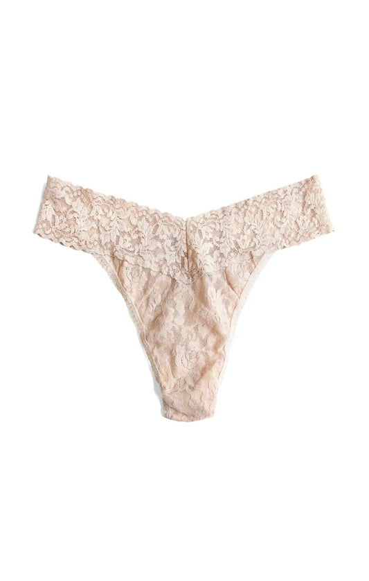 Signature Lace Original Rise Thong / Chai