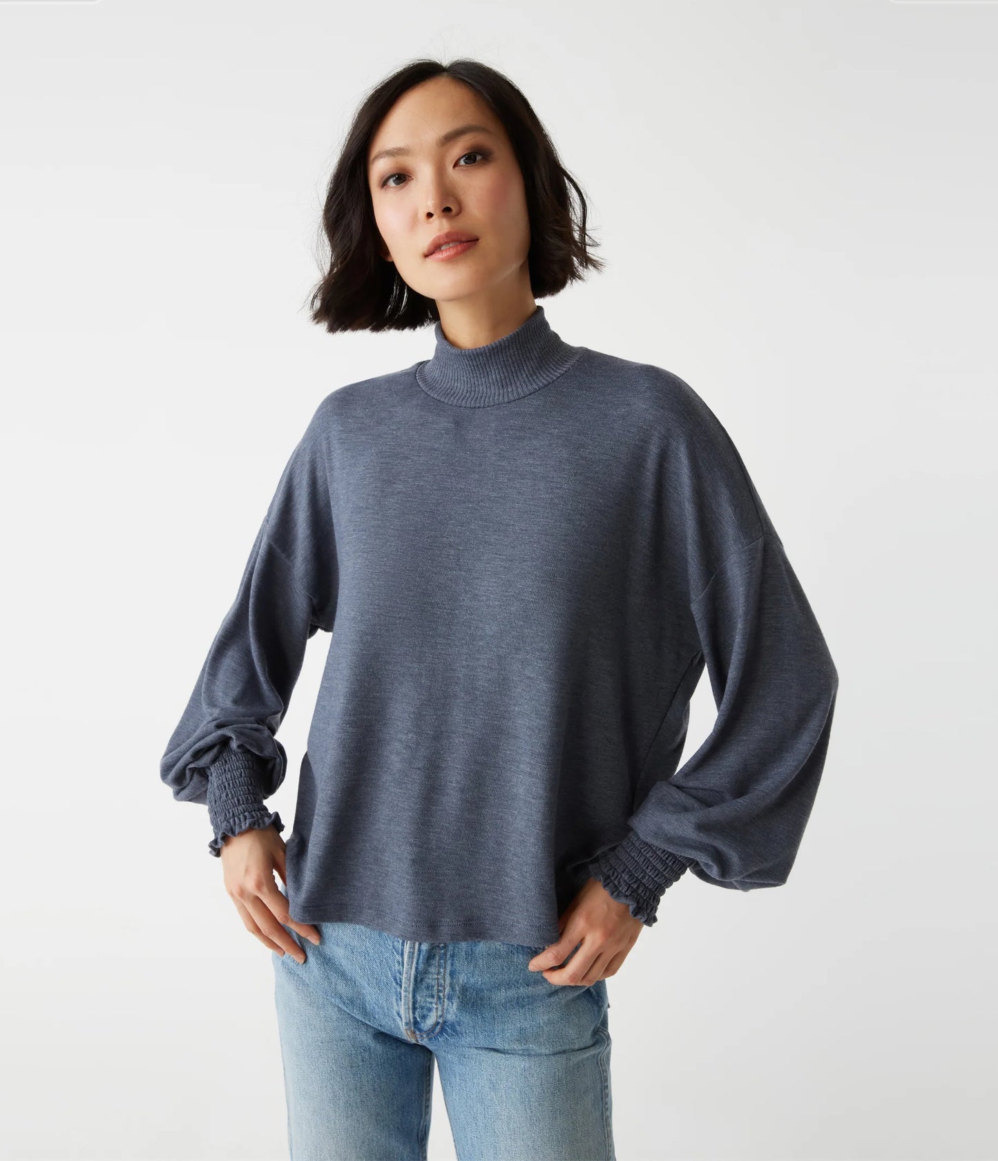 Lila Mock Neck Top by Michael Stars