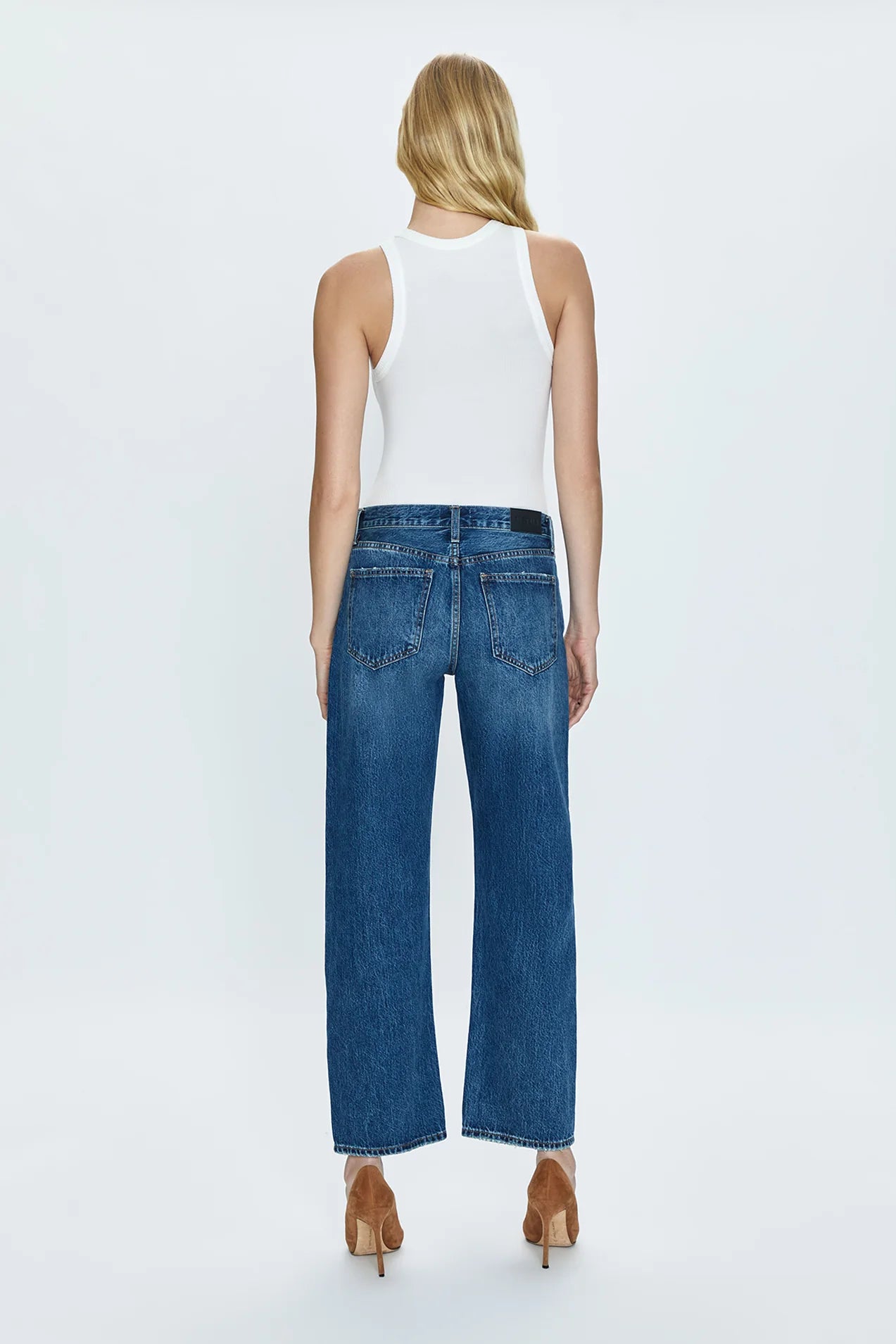 Lexi Mid Rise Bowed Straight Denim