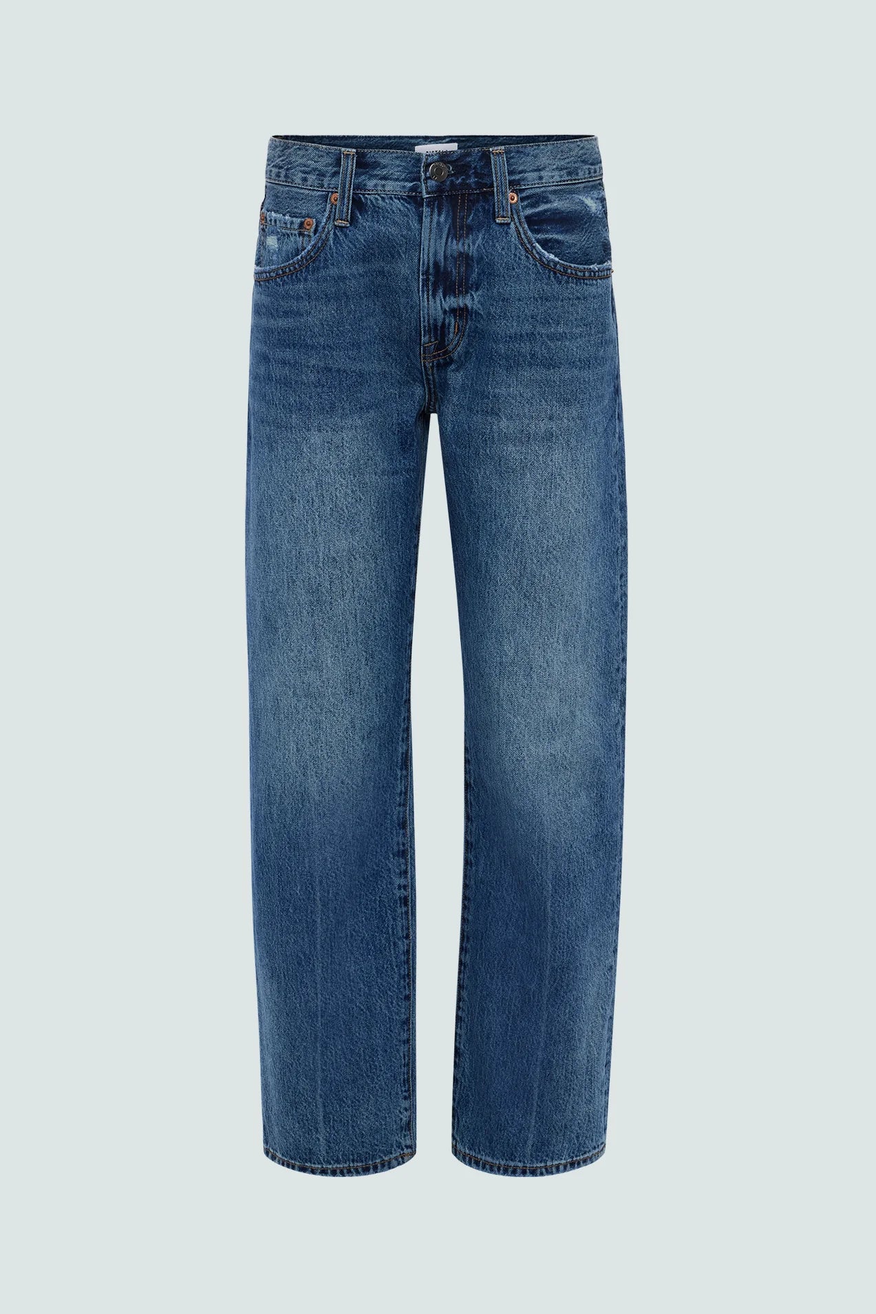 Lexi Mid Rise Bowed Straight Denim