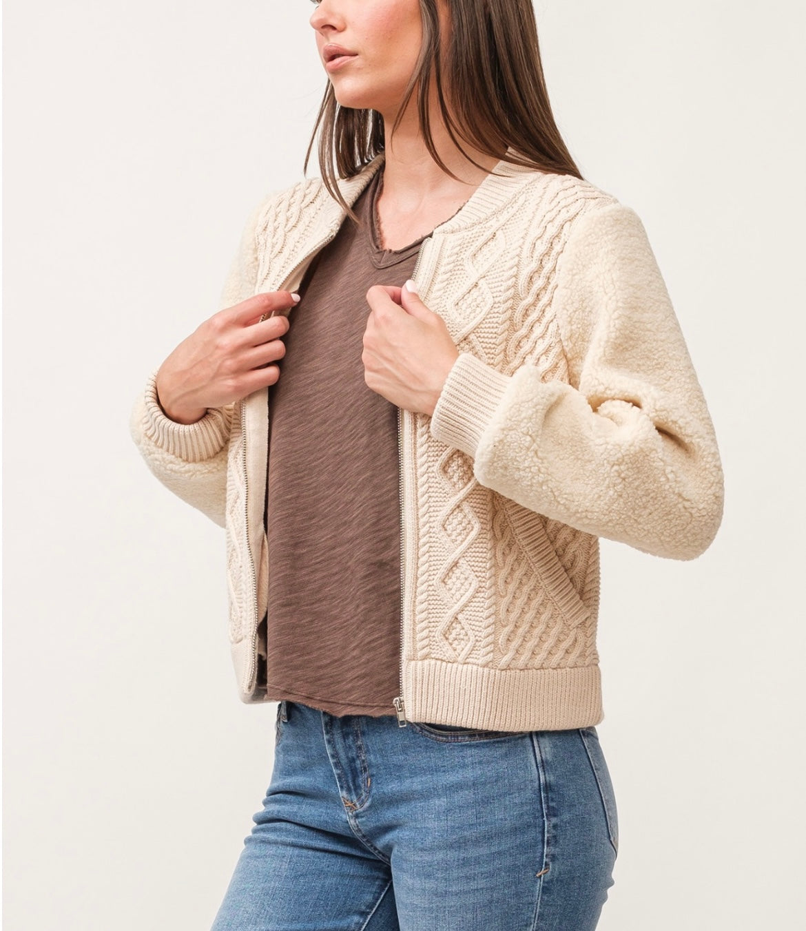 Erla Zippered Cardi