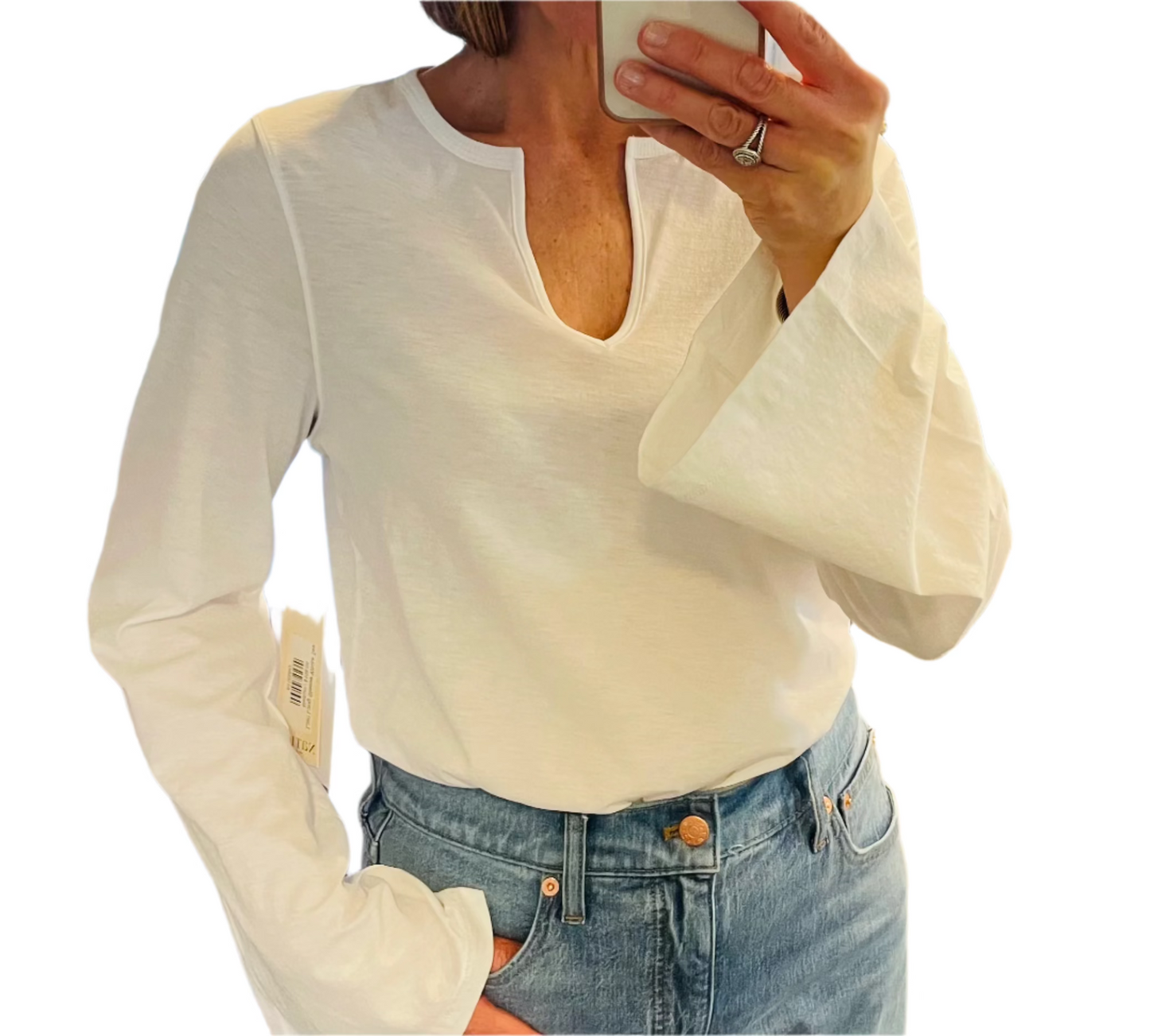 Lian Long Sleeve White Tee