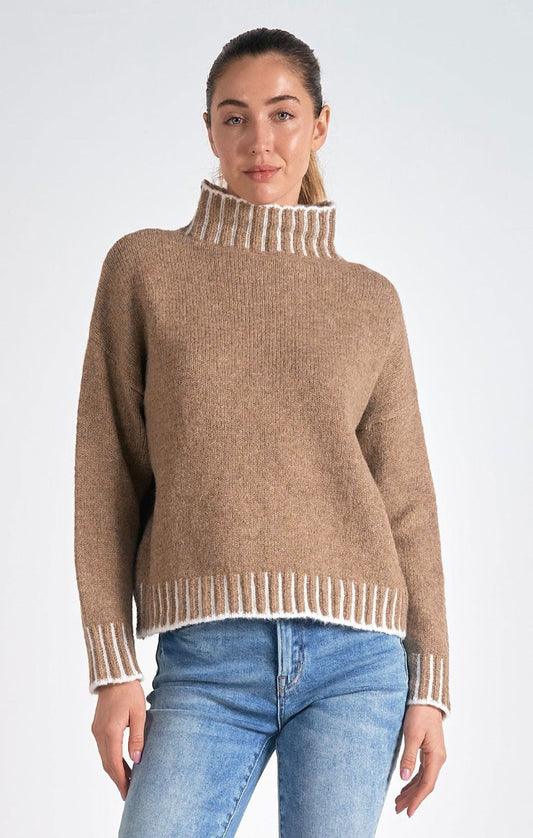 Mock Neck Stitch Sweater