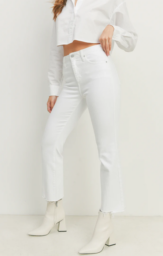 The Vintage Cropped Flare Jeans / Optic White