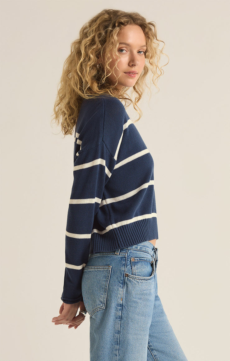 Sienna Stripe Sweater / Midnight