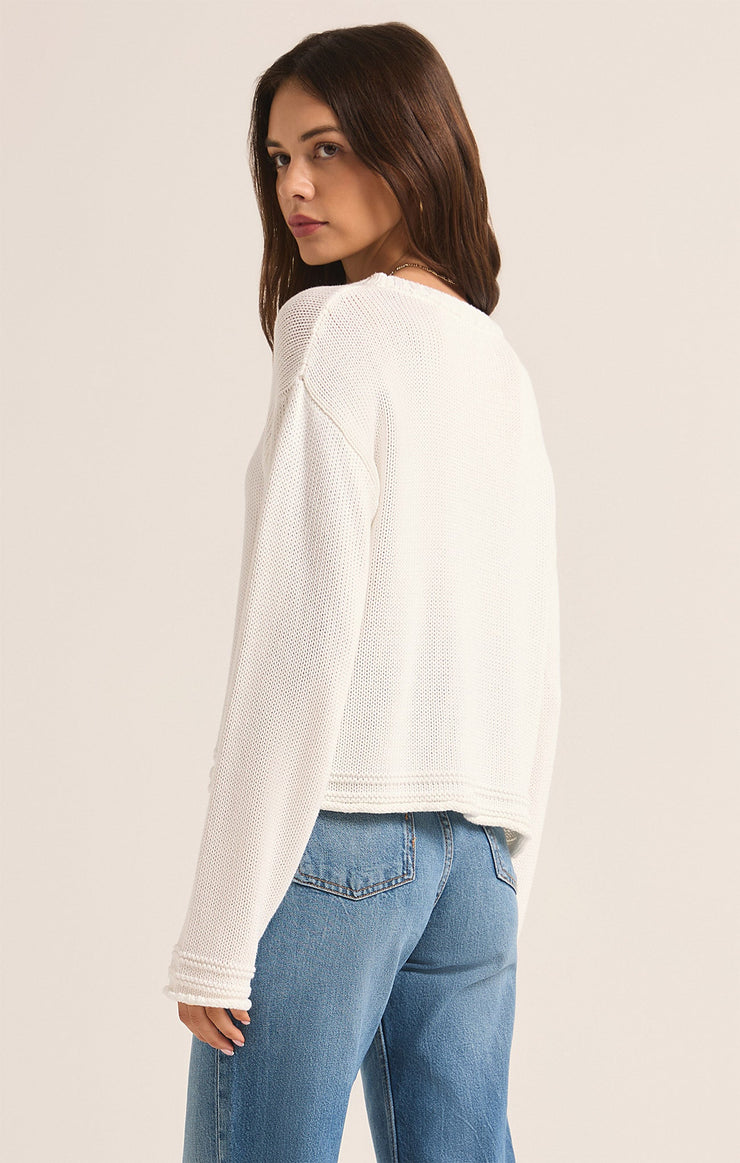 Emerson Cropped Sweater / White