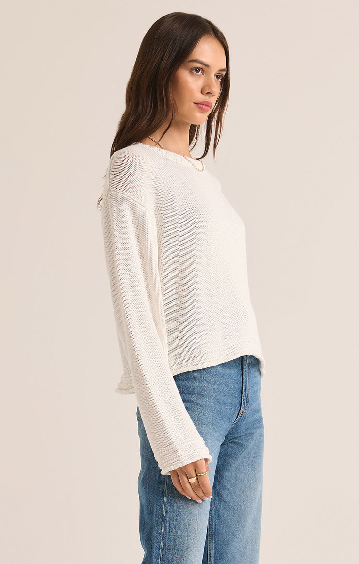 Emerson Cropped Sweater / White