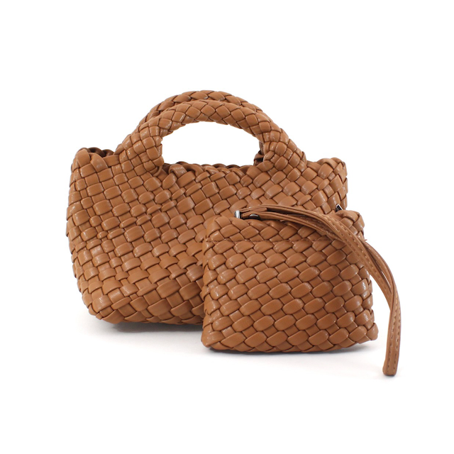 Small woven Tote in Khaki