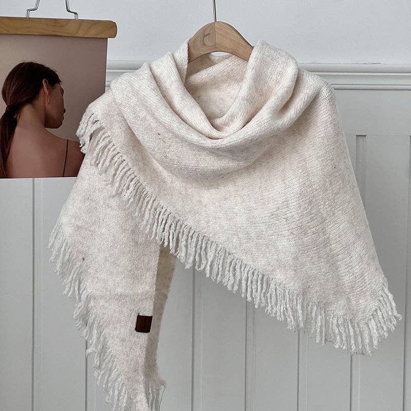 Tassel Solid Color Knit Shawl Scarve DPS1607