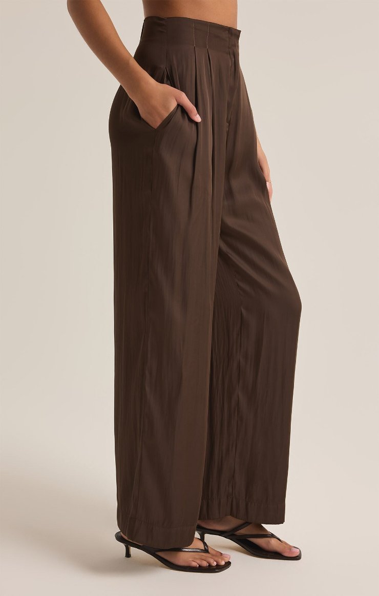 Lisse Wide Leg Pant / Dark Chocolate