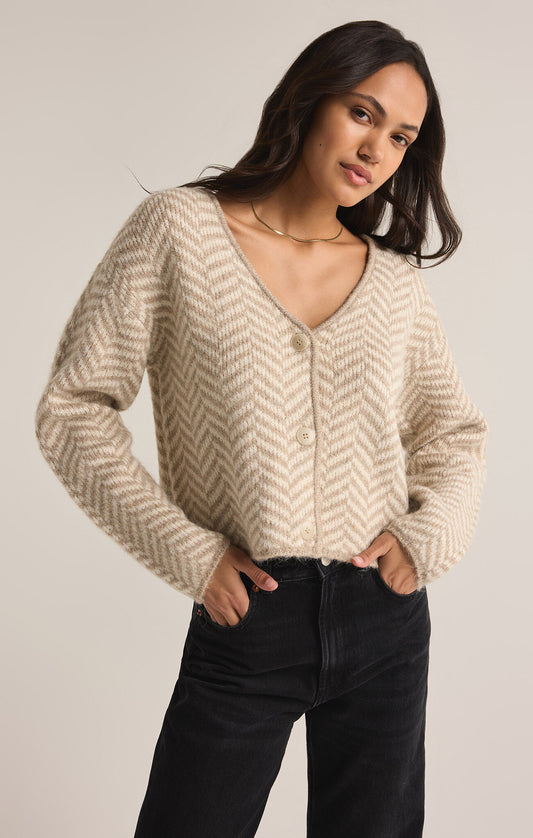 Naomi Herringbone Cardigan