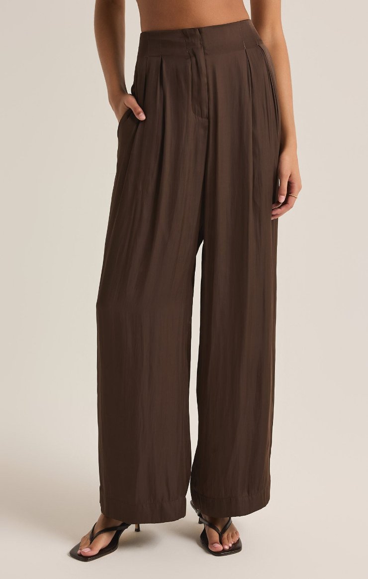 Lisse Wide Leg Pant / Dark Chocolate