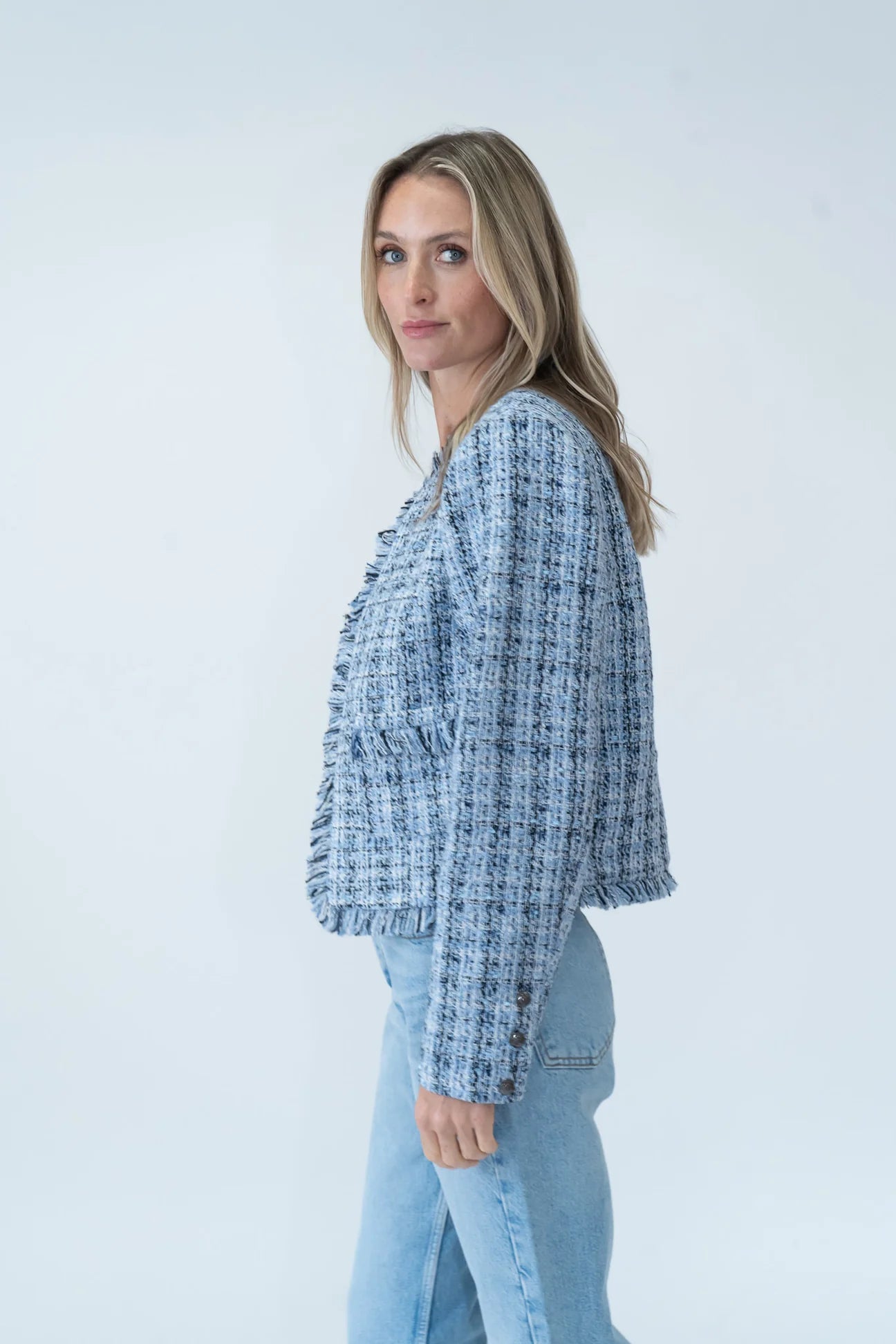 Collins frayed Tweed Blazer