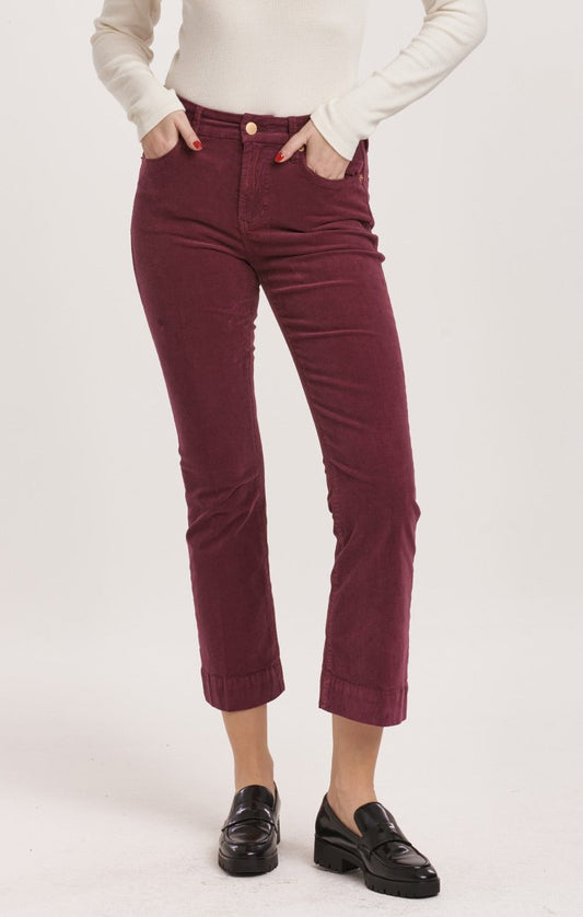 Jeanne Super High Rise Cropped Jeans / Plum Berry