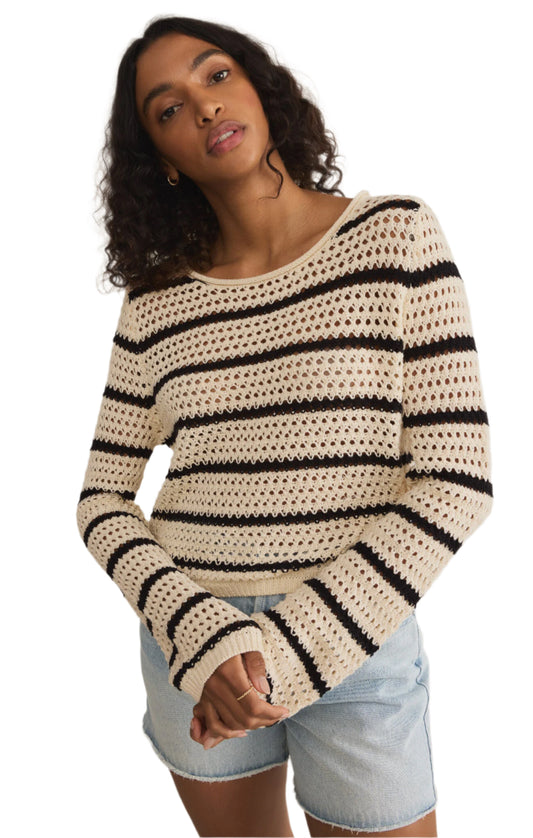 Kit Stripe Crochet Sweater